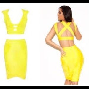 House of CB yellow two pc. Only worn once.